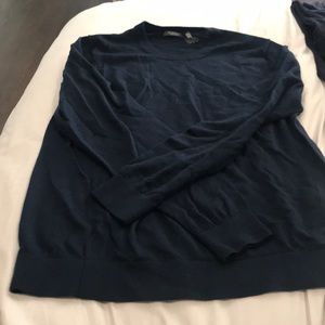 Mens Armani Exchange Marino wool sweater navy